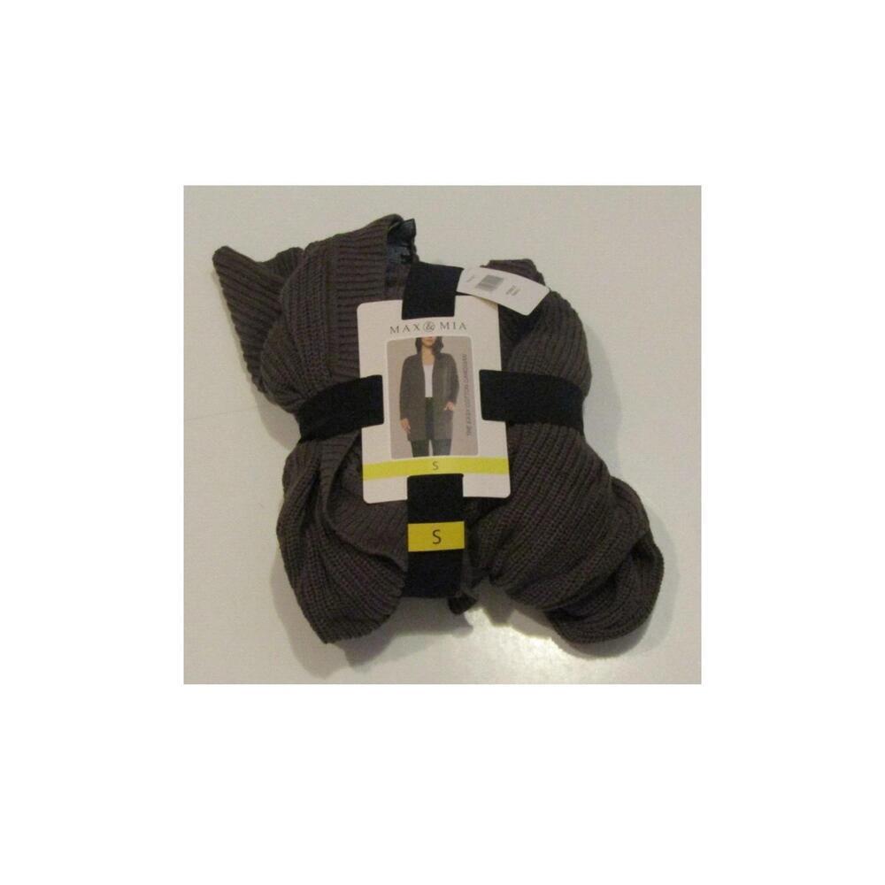 Matty M Pebble Brown The Easy Cotton Open Front Cardigan Size Small.  BH